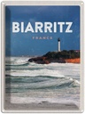 Blechschild 40x30 cm Biarritz France Urlaub Meer Bildmotiv Reisemotiv Abenteuer Reisen Straße Stadt