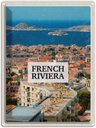 Blechschild 40x30 cm French Riviera Meer Panorama Bildmotiv Reisemotiv Abenteuer Reisen Europa Urlaub