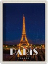 Blechschild 40x30 cm Paris France Urlaub Eiffelturm Nacht Lichter Bildmotiv Reisemotiv Abenteuer Reisen Europa