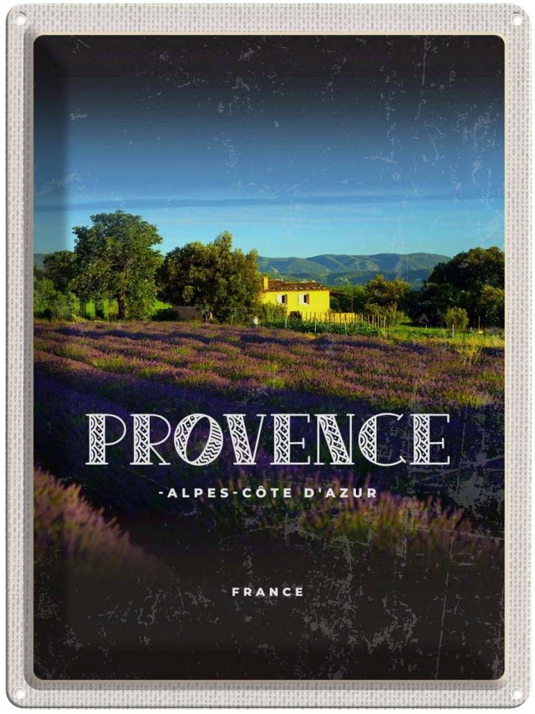 Blechschild 40x30 cm Provence-Alpes-Côte d'Azur France Bildmotiv Reisemotiv Abenteuer Reisen Europa Urlaub