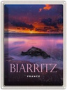 Blechschild 40x30 cm Biarritz France Sonnenuntergang Bildmotiv Reisemotiv Abenteuer Reisen Urlaub