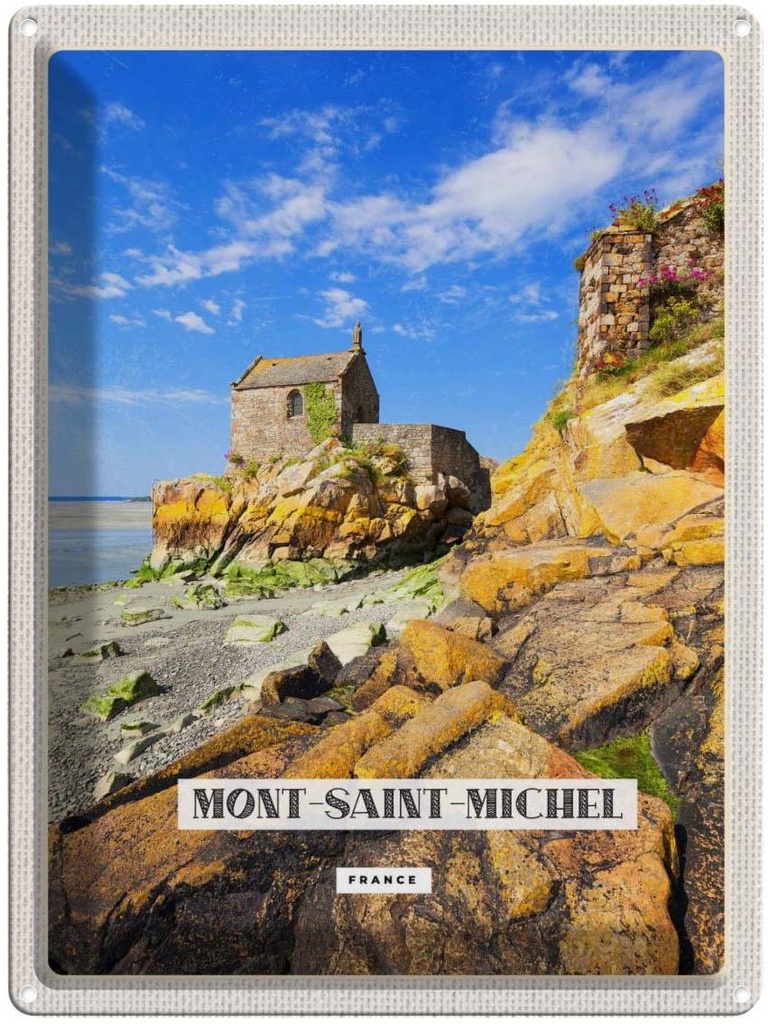 Blechschild 40x30 cm Moint-Saint-MichelTourismus Bildmotiv Reisemotiv Abenteuer Reisen Urlaub