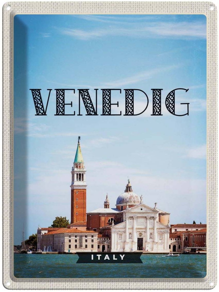 Blechschild 40x30 cm Venedig Italy TourismusPoster Bildmotiv Reisemotiv Abenteuer Reisen Straße Stadt Urlaub