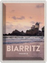 Blechschild 40x30 cm Biarritz France Sonnenuntergang Bildmotiv Reisemotiv Abenteuer Reisen Urlaub