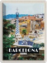 Blechschild 40x30 cm Barcelona Spain Spanien Panorama Bildmotiv Reisemotiv Abenteuer Reisen Urlaub