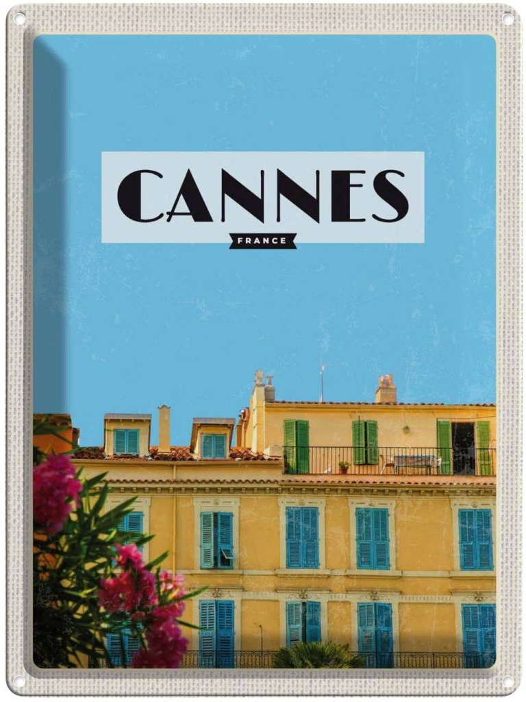 Blechschild 40x30 cm Cannes France Frankreich Tourismus Bildmotiv Reisemotiv Abenteuer Reisen Europa Urlaub