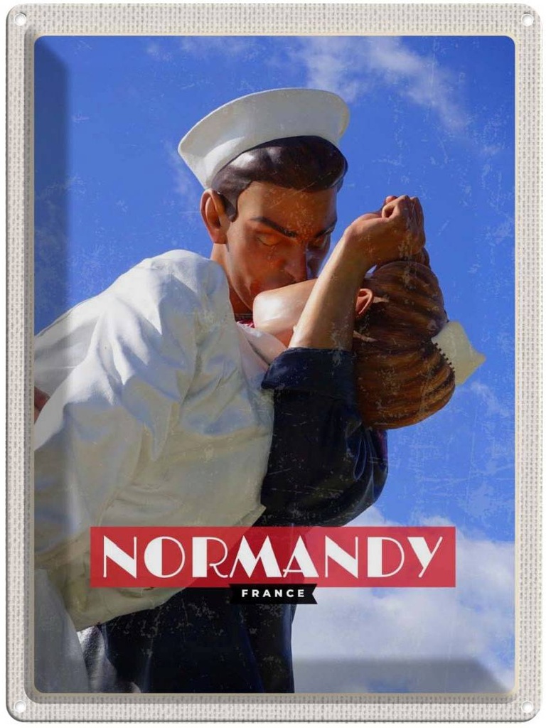Blechschild 40x30 cm Normandy France Urlaub Mémorial de Caen Bildmotiv Reisemotiv Abenteuer Reisen Europa