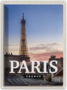 Blechschild 40x30 cm Paris France Sonnenuntergang Bildmotiv Reisemotiv Abenteuer Reisen Straße Stadt Urlaub