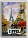 Blechschild 40x30 cm Eiffel Tower Urlaub malerisches Bild Kunst Bildmotiv Reisemotiv Abenteuer Reisen Europa