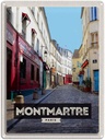 Blechschild 40x30 cm Montmartre Paris Altstadt Bildmotiv Reisemotiv Abenteuer Reisen Straße Stadt Urlaub