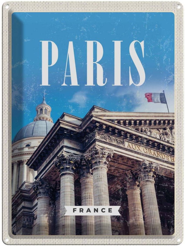 Blechschild 40x30 cm Paris France Urlaub Grand palais Frankreich Bildmotiv Reisemotiv Abenteuer Reisen Europa