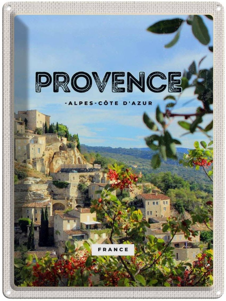 Blechschild 40x30 cm provence France Panorama Bild Bildmotiv Reisemotiv Abenteuer Reisen Europa Urlaub