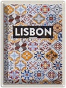 Blechschild 40x30 cm Lisbon Portugal Urlaub Mosaik Kunst Bildmotiv Reisemotiv Abenteuer Reisen Straße Stadt