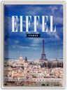 Blechschild 40x30 cm Eiffel tower Urlaub Panorama Bild Retro Bildmotiv Reisemotiv Abenteuer Reisen Europa