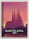 Blechschild 40x30 cm Barcelona malerisches Bild Kunst Bildmotiv Reisemotiv Abenteuer Reisen Urlaub