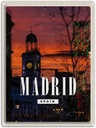 Blechschild 40x30 cm Beruf Arbeit Madrid Spain Sonnenuntergang