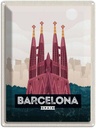 Blechschild 40x30 cm Barcelona Spain malerisches Bild Bildmotiv Reisemotiv Abenteuer Reisen Urlaub