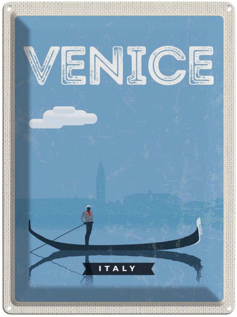Blechschild 40x30 cm Venice Venedig malerisches Bild Bildmotiv Reisemotiv Abenteuer Reisen Europa Urlaub