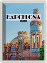 Blechschild 40x30 cm BarcelonaMosaikstil Bildmotiv Reisemotiv Abenteuer Reisen Straße Stadt Urlaub