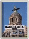 Blechschild 40x30 cm Barcelona Architektur Retro Bildmotiv Reisemotiv Abenteuer Reisen Straße Stadt Urlaub