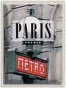 Blechschild 40x30 cm Paris France Metro Bildmotiv Reisemotiv Abenteuer Reisen Straße Stadt Urlaub