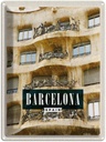 Blechschild 40x30 cm Barcelona Spanien Architeltur Bildmotiv Reisemotiv Abenteuer Reisen Straße Stadt Urlaub