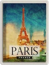 Blechschild 40x30 cm Paris Frankreich Eiffelturm Kunst Bildmotiv Reisemotiv Abenteuer Reisen Europa Urlaub