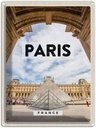 Blechschild 40x30 cm Paris Frankreich Louvre Abenteuer Reisen Straße Stadt Urlaub