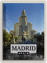 Blechschild 40x30 cm Madrid Spanien Urlaub Pferd Panorama Bildmotiv Reisemotiv Abenteuer Reisen Straße Stadt