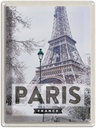 Blechschild 40x30 cm Paris Frankreich Eiffelturm Schnee Bildmotiv Reisemotiv Abenteuer Reisen Europa Urlaub