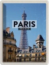 Blechschild 40x30 cm Paris Frankreich Eiffelturm Stadt Bildmotiv Reisemotiv Abenteuer Reisen Europa Urlaub