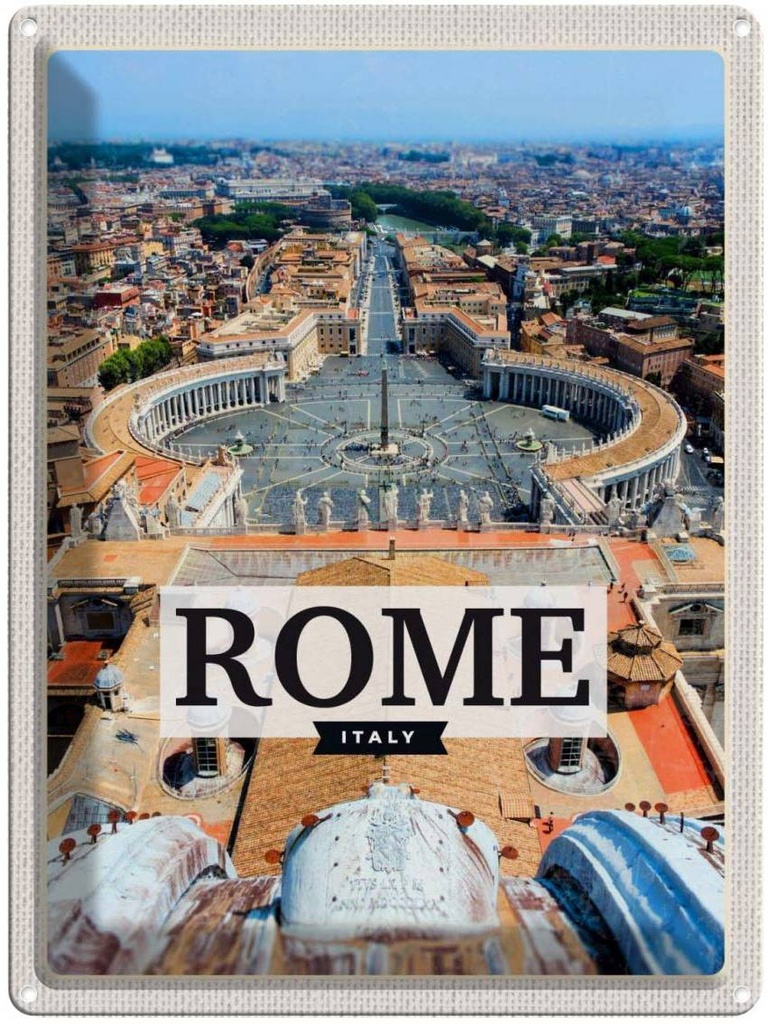 Blechschild 40x30 cm Rom Italien Petersplatz Vatikan Bildmotiv Reisemotiv Abenteuer Reisen Europa Urlaub