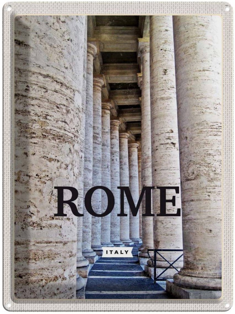 Blechschild 40x30 cm Rom Italien Mittelalter Gebäude Bildmotiv Reisemotiv Abenteuer Reisen Europa Urlaub