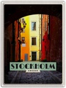 Blechschild 40x30 cm Stockholm Schweden Urlaub Gasse Reise Bildmotiv Reisemotiv Abenteuer Reisen Straße Stadt