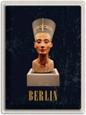 Blechschild 40x30 cm Berlin DE Museum Nefertiti Bust Bildmotiv Reisemotiv Abenteuer Reisen Urlaub