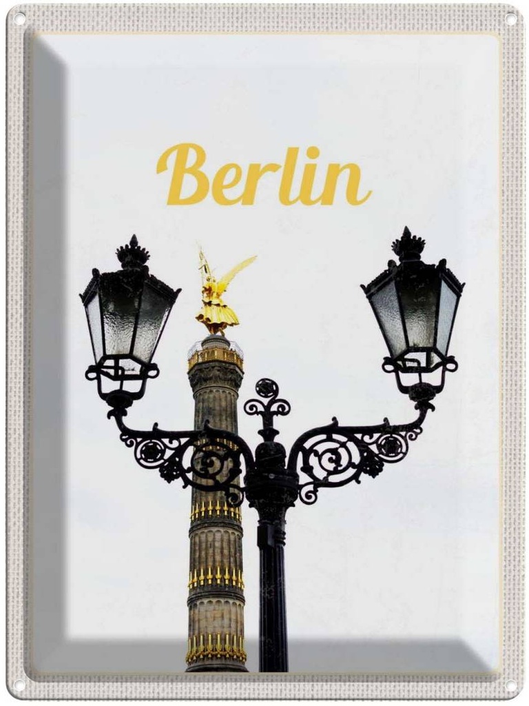 Blechschild 40x30 cm Berlin Deutschland Siegessäule Reise Bildmotiv Reisemotiv Abenteuer Reisen Urlaub