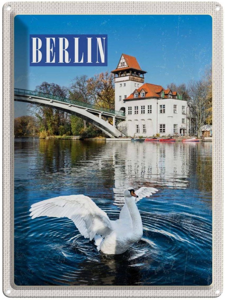 Blechschild 40x30 cm Berlin Deutschland Spree Fluss Bildmotiv Reisemotiv Abenteuer Reisen Urlaub