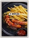 Blechschild 40x30 cm Berlin Deutschland Currywurst Essen Bildmotiv Reisemotiv Abenteuer Reisen Urlaub