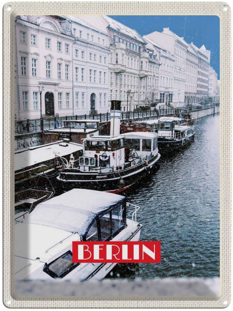 Blechschild 40x30 cm Berlin Deutschland Urlaub BRD Bild Bildmotiv Reisemotiv Abenteuer Reisen Straße Stadt