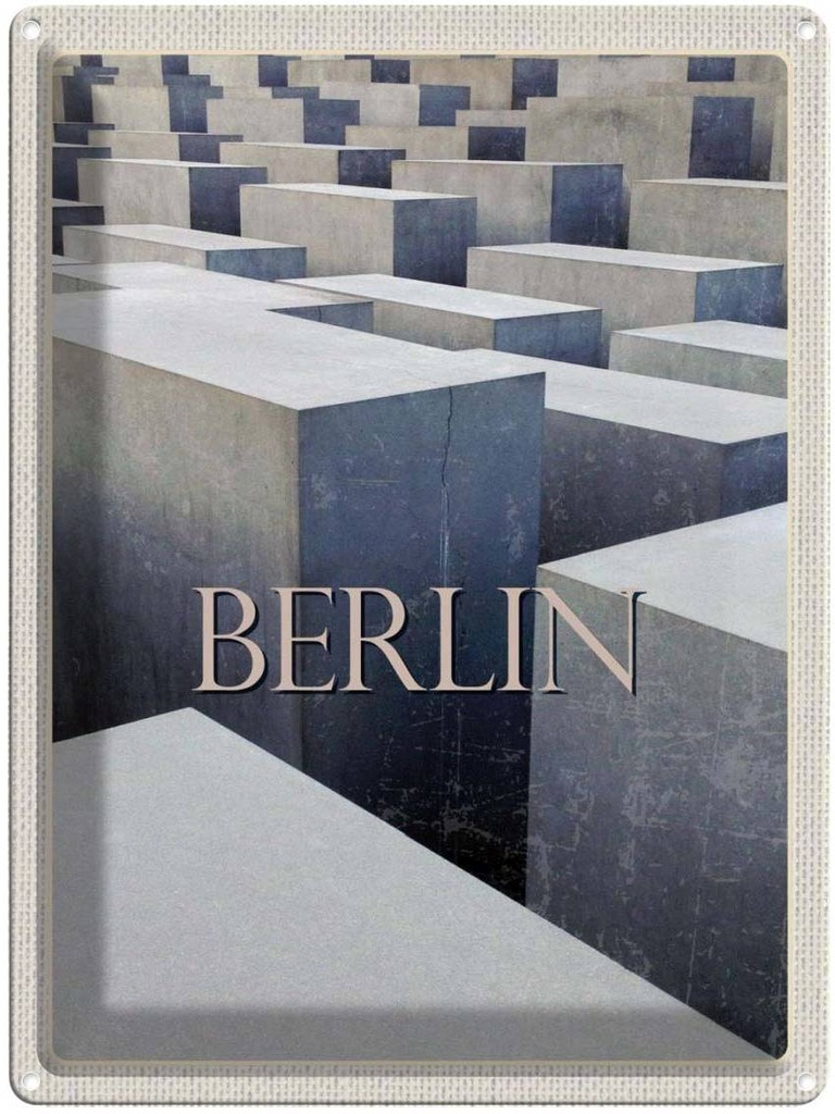 Blechschild 40x30 cm Berlin Deutschland Antik Reise Trip Bildmotiv Reisemotiv Abenteuer Reisen Urlaub