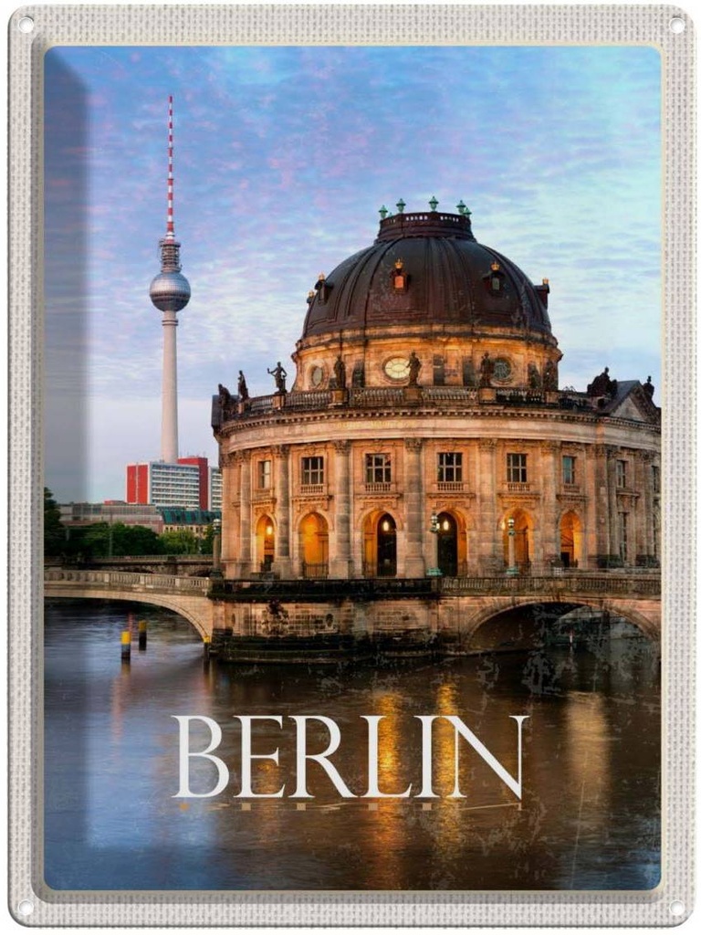 Blechschild 40x30 cm Berlin Deutschland Porträt Fluss Bildmotiv Reisemotiv Abenteuer Reisen Urlaub