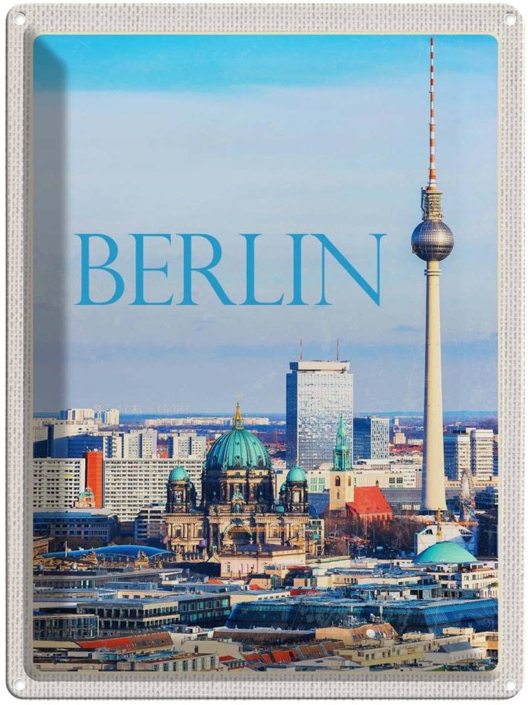 Blechschild 40x30 cm Berlin Deutschland Aussicht Stadt Bildmotiv Reisemotiv Abenteuer Reisen Urlaub