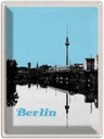 Blechschild 40x30 cm Berlin Deutschland schwarz weiß Fluss Bildmotiv Reisemotiv Abenteuer Reisen Urlaub