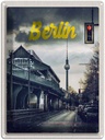 Blechschild 40x30 cm Berlin Deutschland Mittelalter Gemälde Bildmotiv Reisemotiv Abenteuer Reisen Urlaub