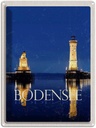 Blechschild 40x30 cm Bodensee Deutschland Leuchttutm Nacht Bildmotiv Reisemotiv Abenteuer Reisen Urlaub