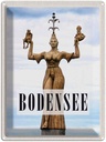 Blechschild 40x30 cm Bodensee Deutschland Statue Frau Bildmotiv Reisemotiv Abenteuer Reisen Urlaub