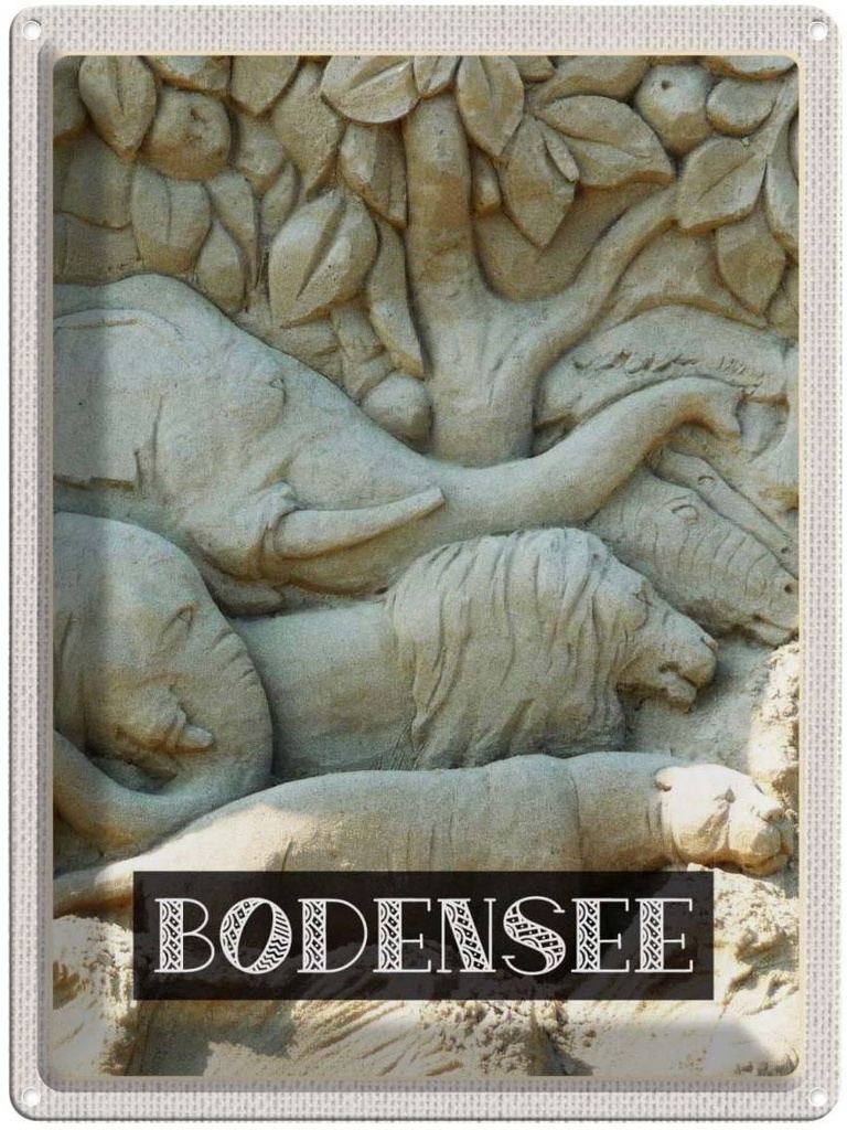 Blechschild 40x30 cm Bodensee Deutschland Tiere Statue Bildmotiv Reisemotiv Abenteuer Reisen Urlaub