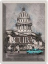Blechschild 40x30 cm Cuba Karibik Gemälde Oldtimer Bildmotiv Reisemotiv Abenteuer Reisen Urlaub