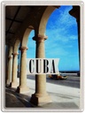 Blechschild 40x30 cm Cuba Karibik Straße Auto Gemälde Bildmotiv Reisemotiv Abenteuer Reisen Urlaub