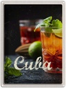 Blechschild 40x30 cm Cuba Karibik Cocktail Limette Minze Bildmotiv Reisemotiv Abenteuer Reisen Urlaub